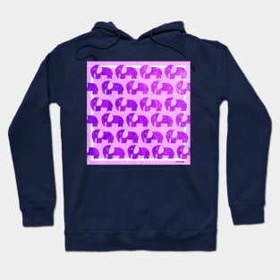 deep pink elephant pattern ecopop Hoodie